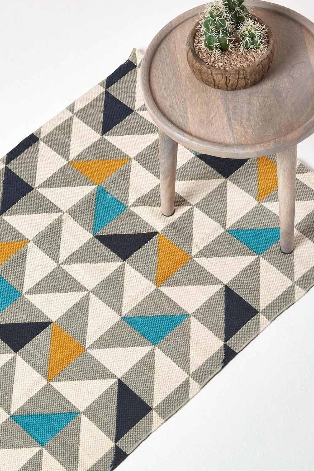 Copenhagen Cotton Geometric Scandi Printed Hall Runner 66 x 200 cm