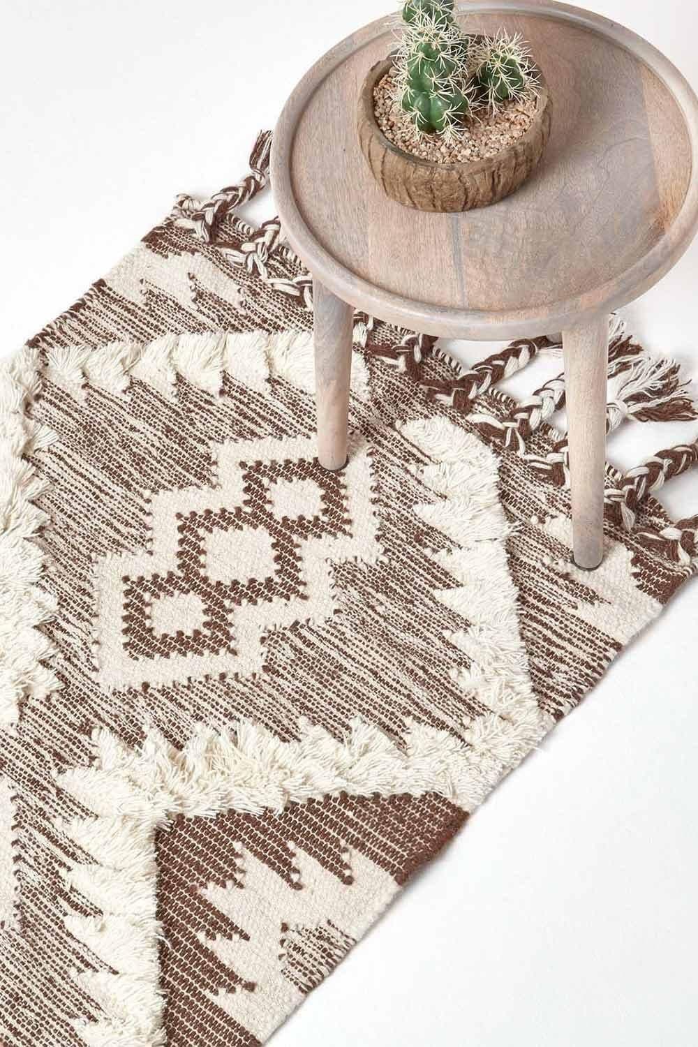 Lhasa Handwoven Textured Kilim Wool Hall Runner 66 x 200 cm