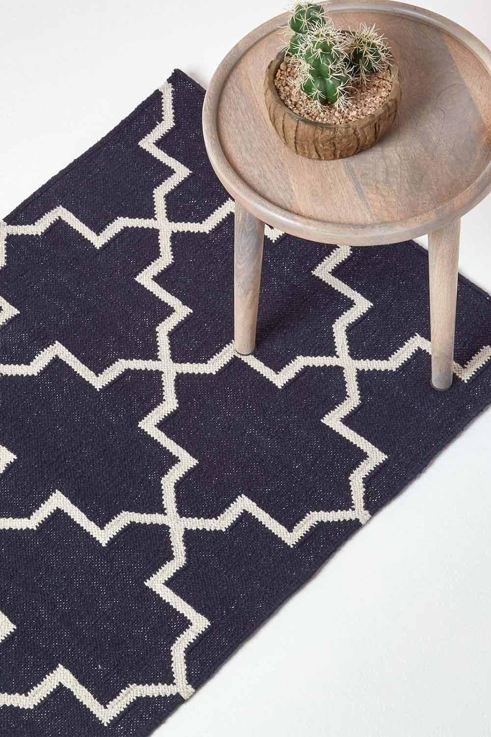 Edmonton Cotton Geometric Pattern Kilim Hall Runner 66 x 200 cm