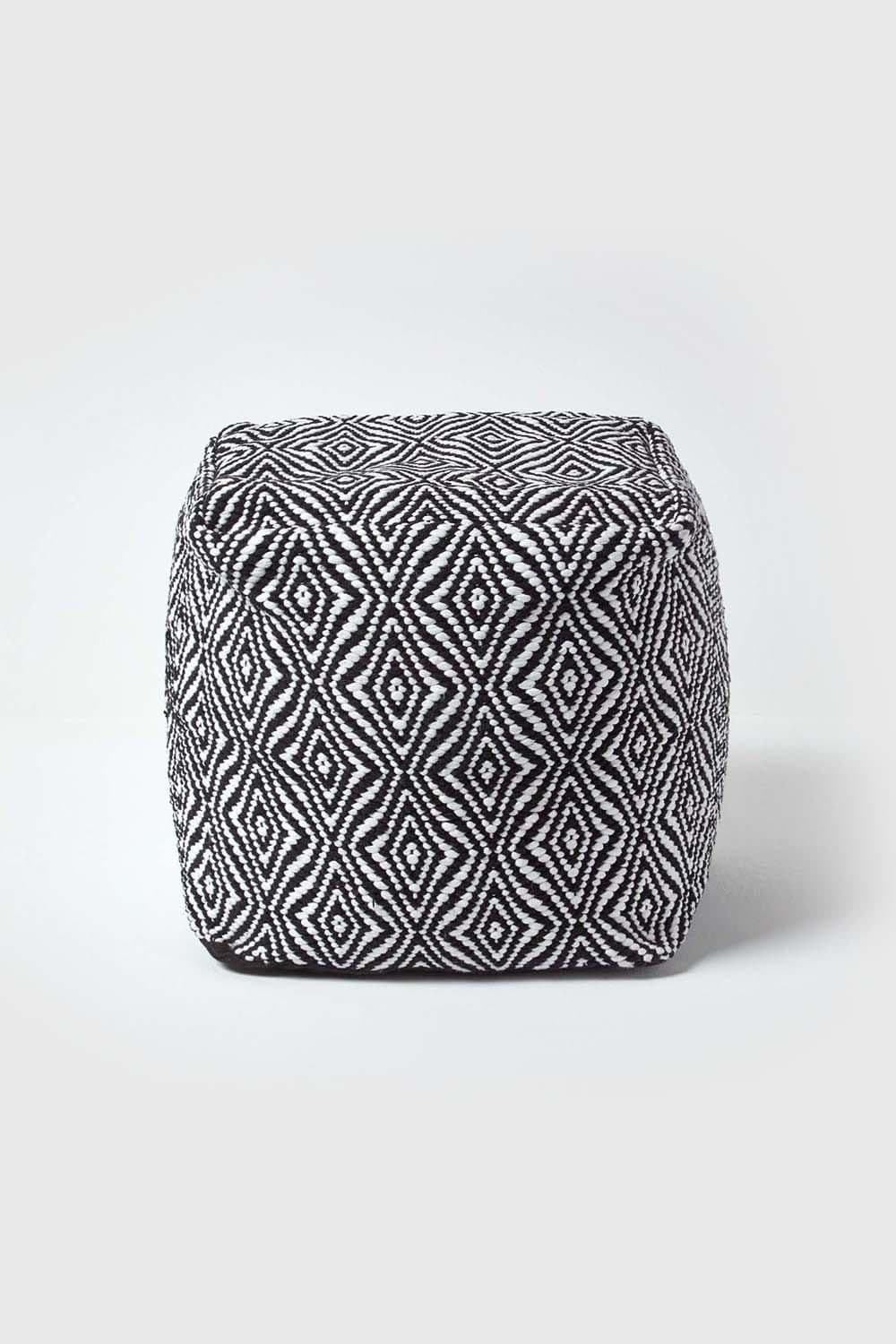 Trance Diamond Pattern Square Bean Filled Pouffe 40 cm