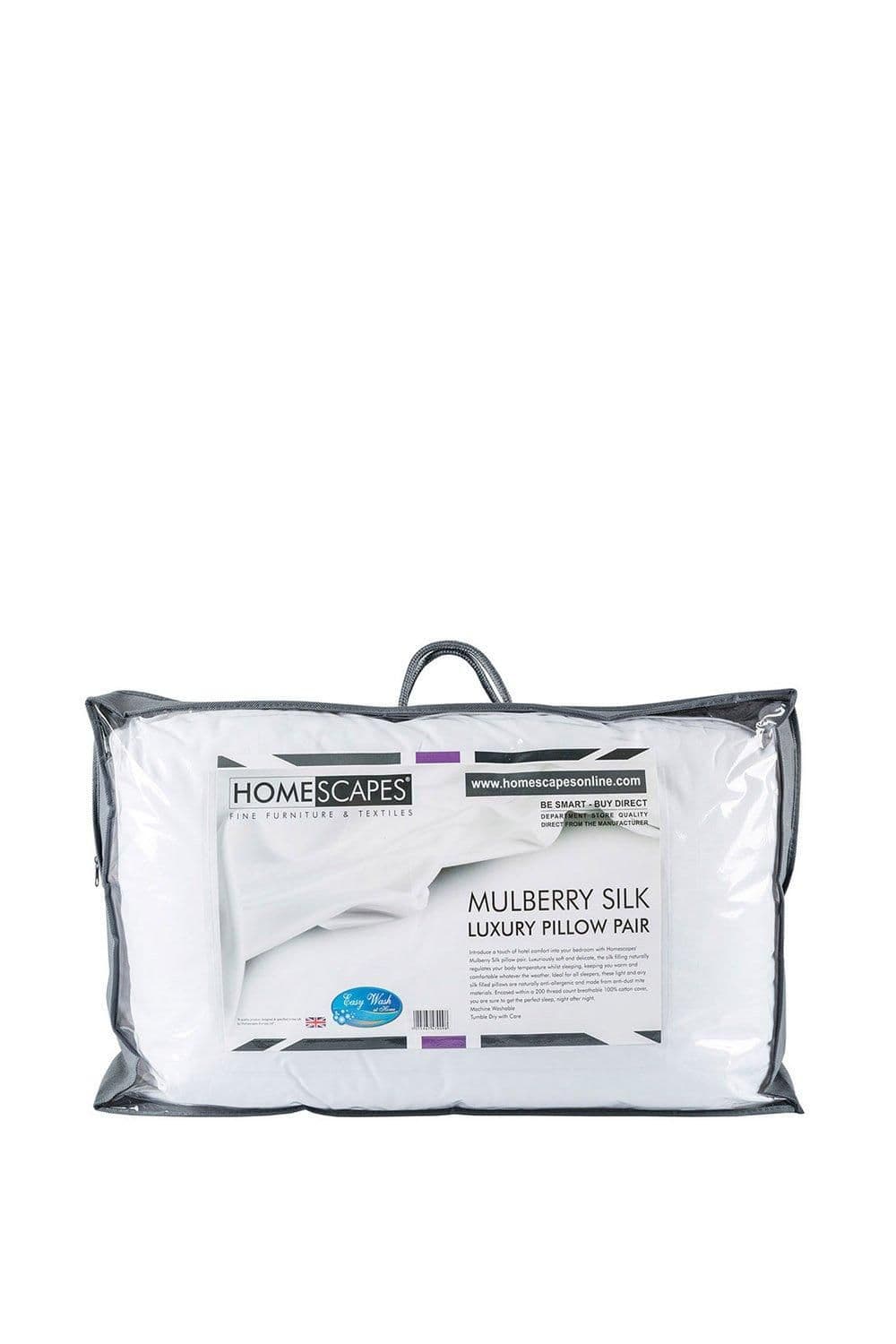 Pure Mulberry Silk Blend Pillow Pair 100% Cotton Casing