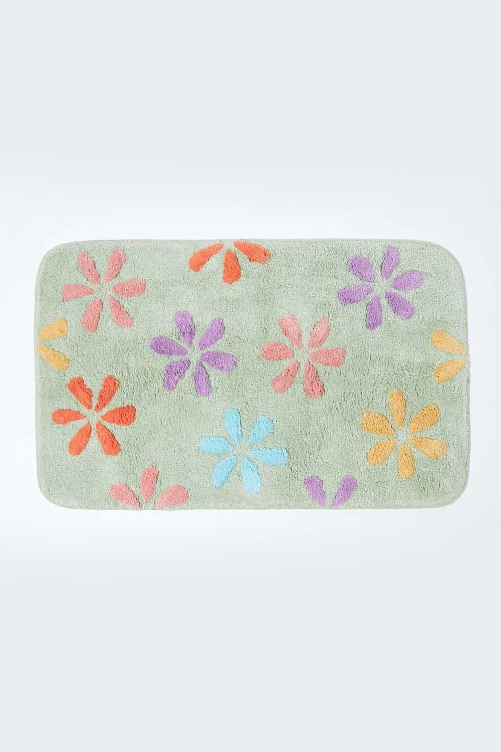 Floral Cotton Bath Mat