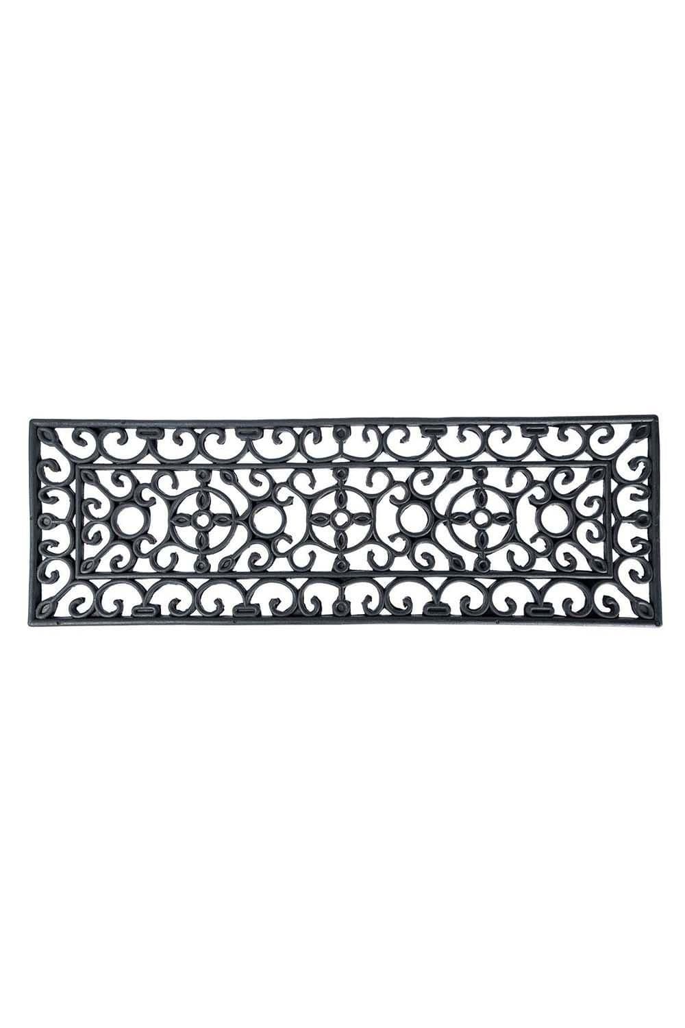 Wrought Iron Effect Parisian Rubber Doormat 75 x 25cm