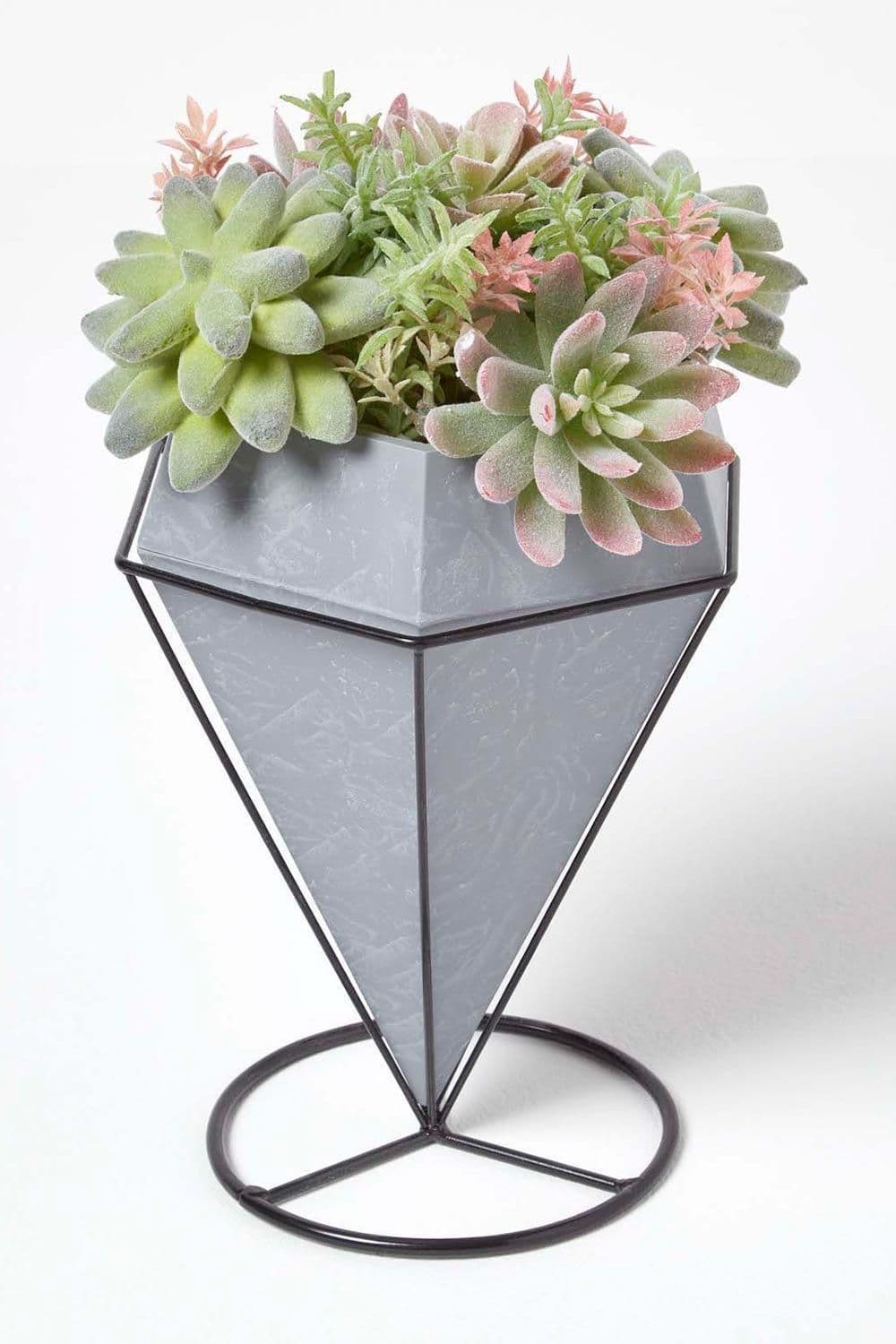 Artificial Cactus Succulent Arrangement Decorative Geometric Pot