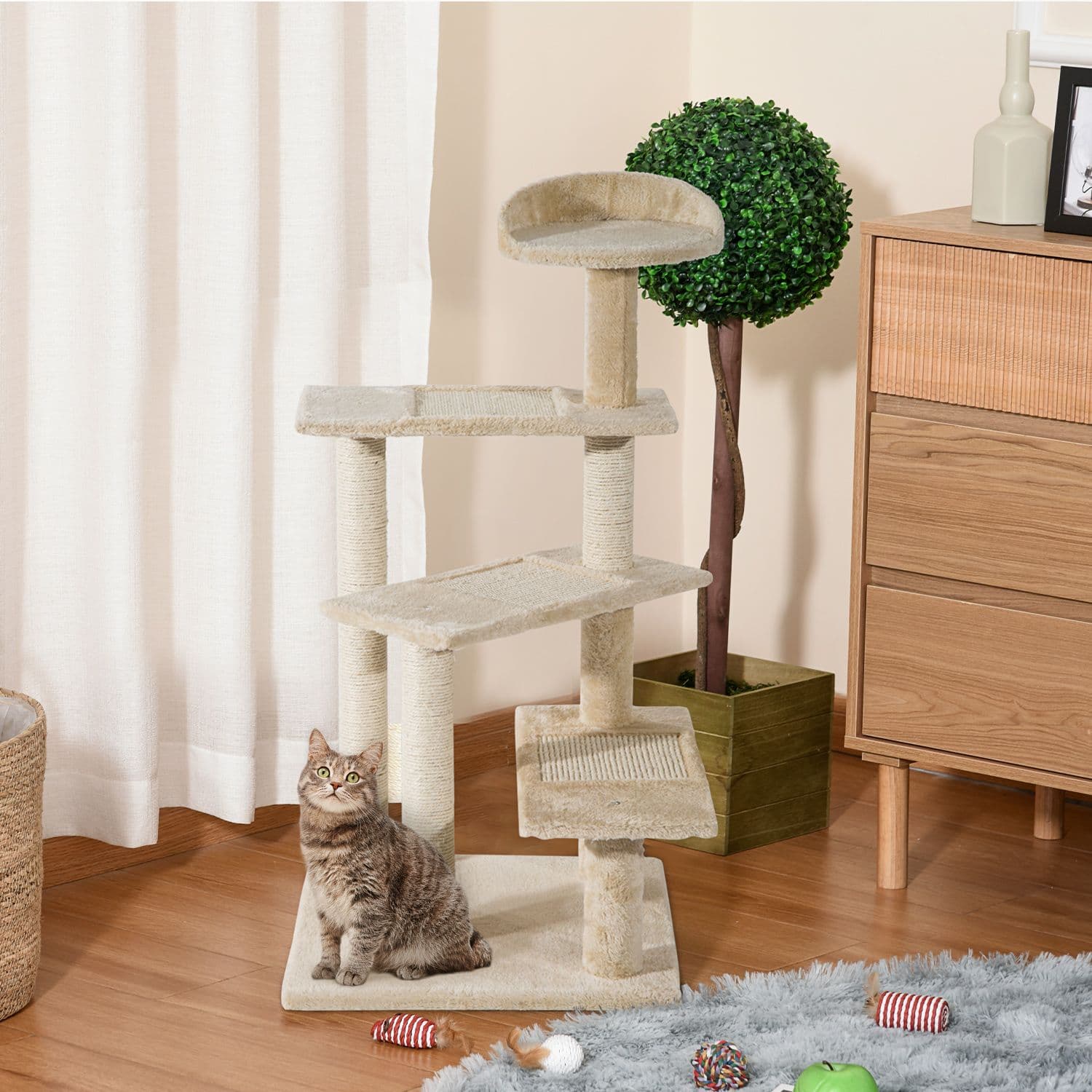 100cm Cat Tree Scratcher, Play Climbing Post, Kitten Pet Scratching