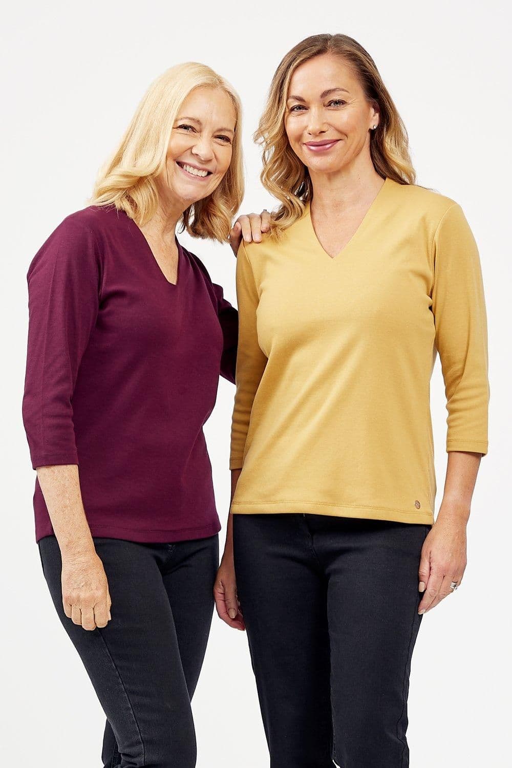 Penny Plain Women's Sage Hi Back V-Neck Top in Gold | Size: 18-20