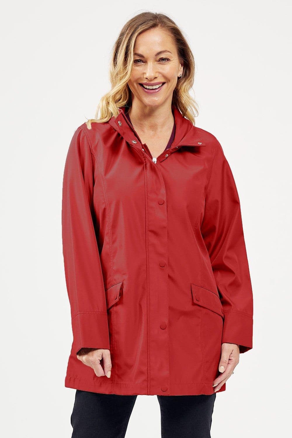 Penny Plain Women's Raincoat in Red | Size: 18-20