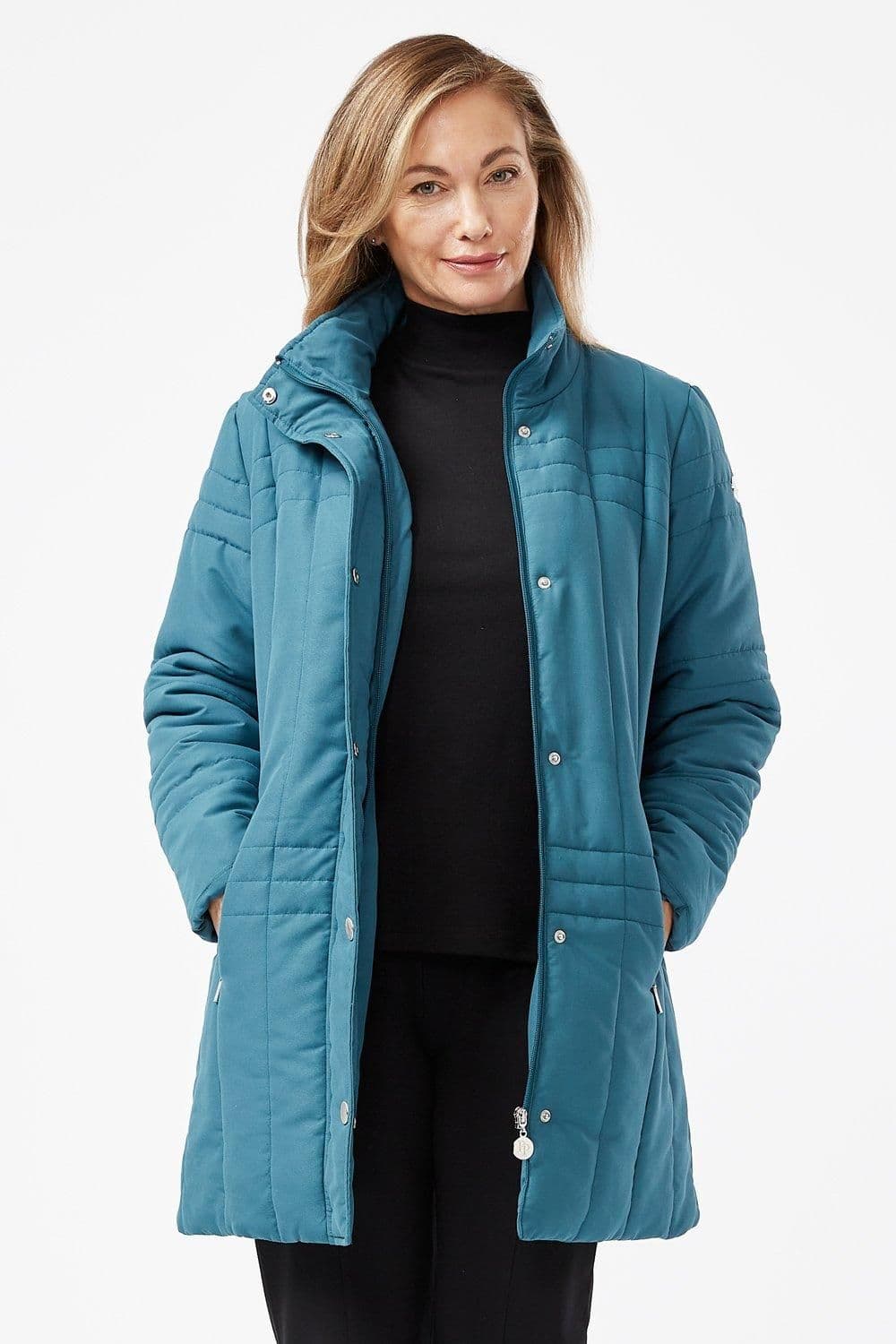 Penny Plain Women's Quilted Coat in Green | Size: 10-12