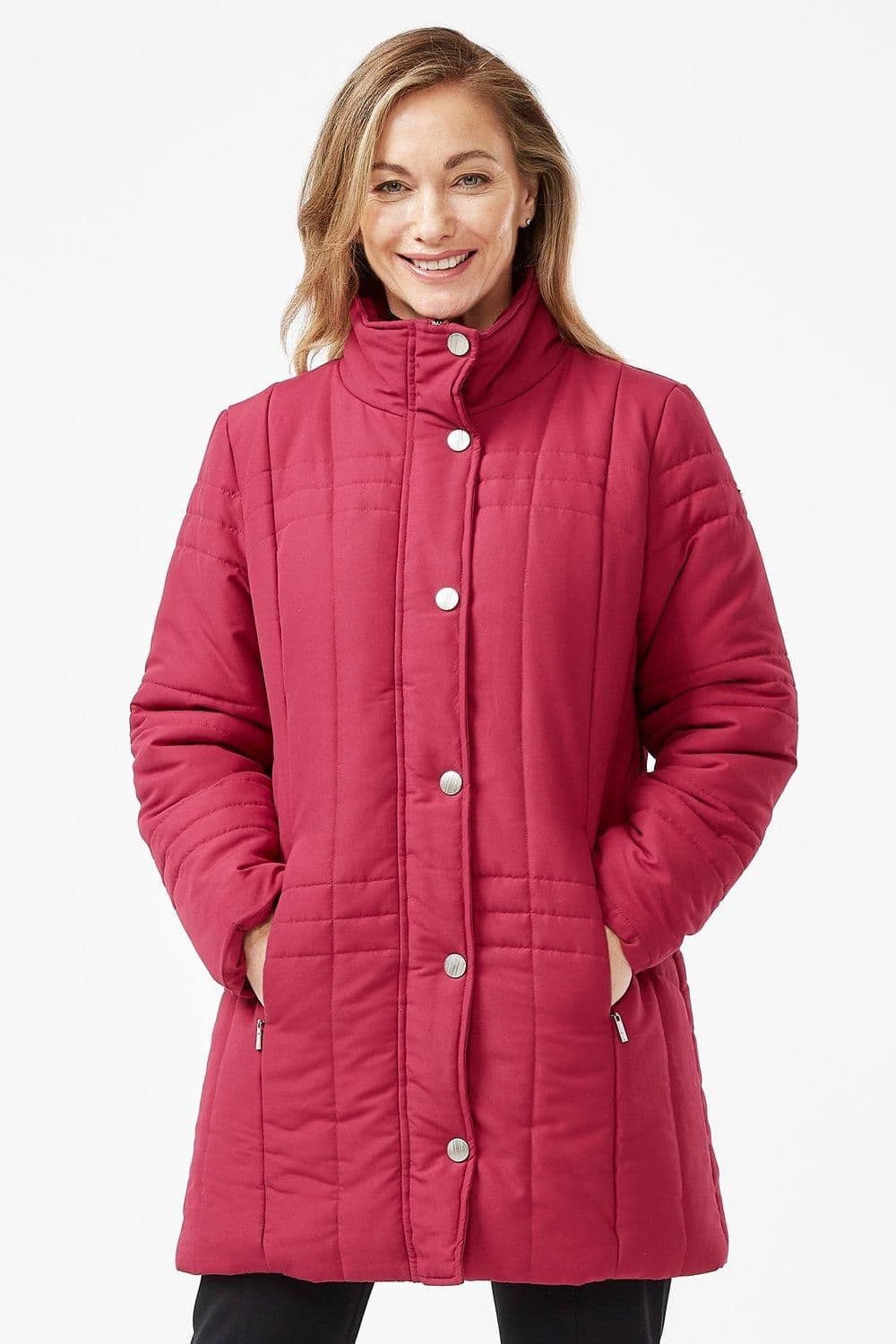 Penny Plain Women's Quilted Coat in Red | Size: 14-16