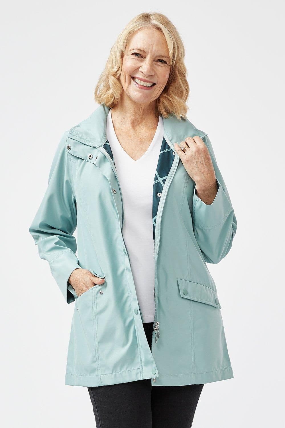 Penny Plain Women's Raincoat in Blue | Size: 18-20