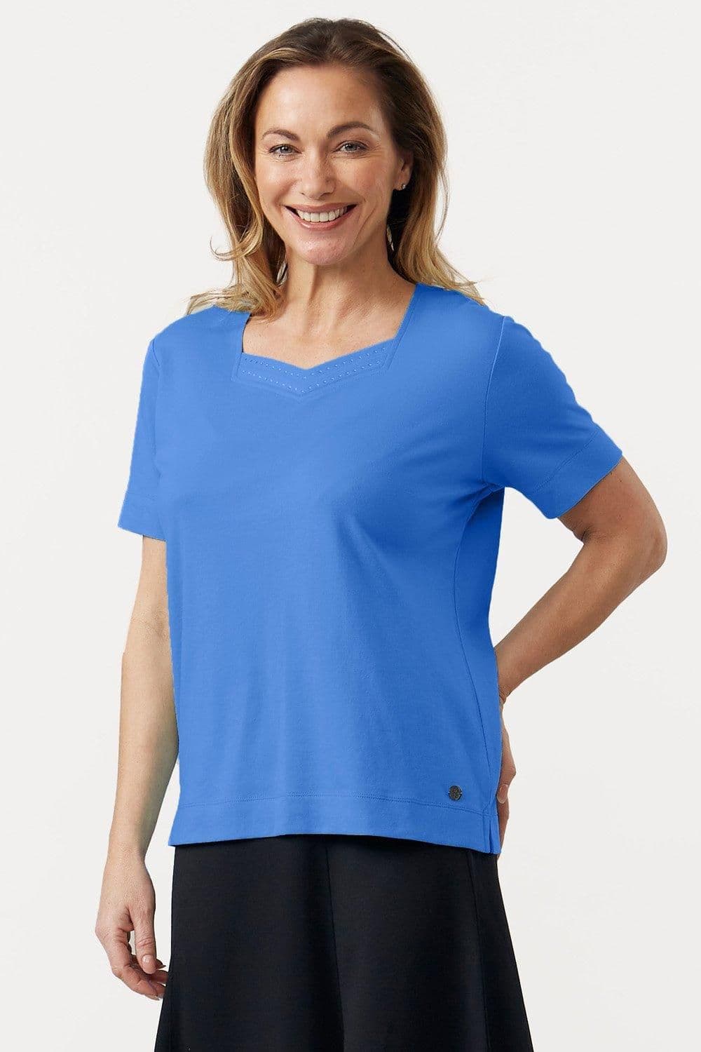 Pacific Sweetheart Diamante Neck top