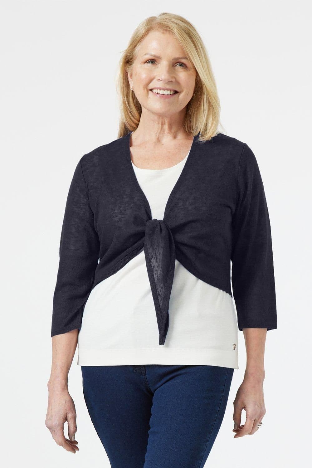 Shrug Tie Front - Navy