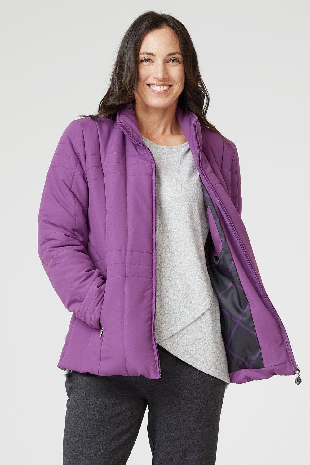 Penny Plain Women's Quilted Jacket in Purple | Size: 8-10