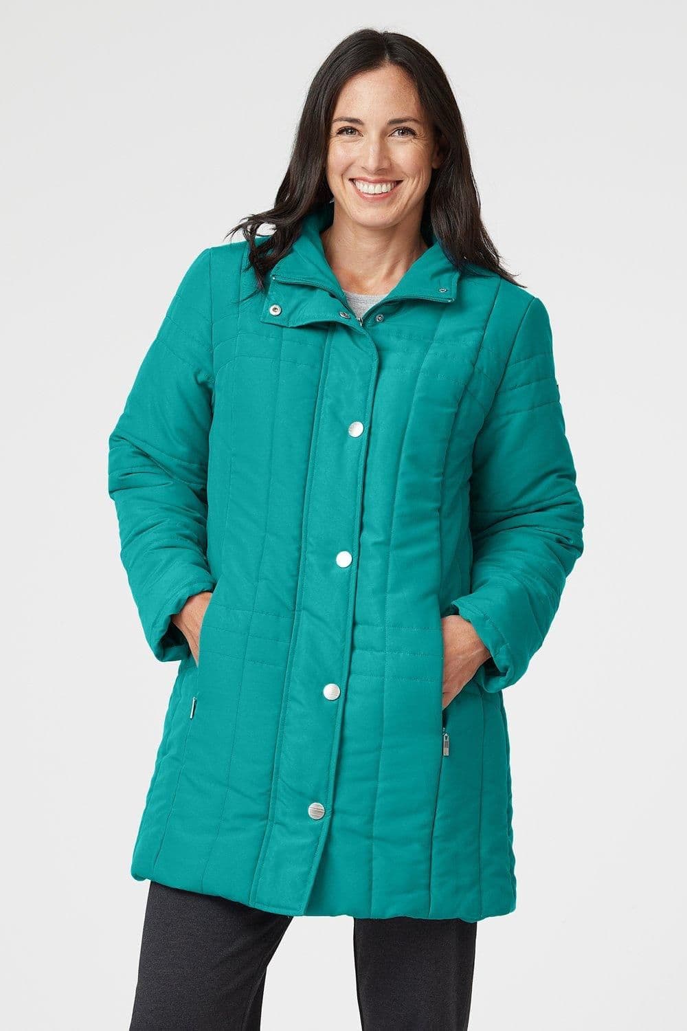 Penny Plain Women's Quilted Coat in Blue | Size: 10-12