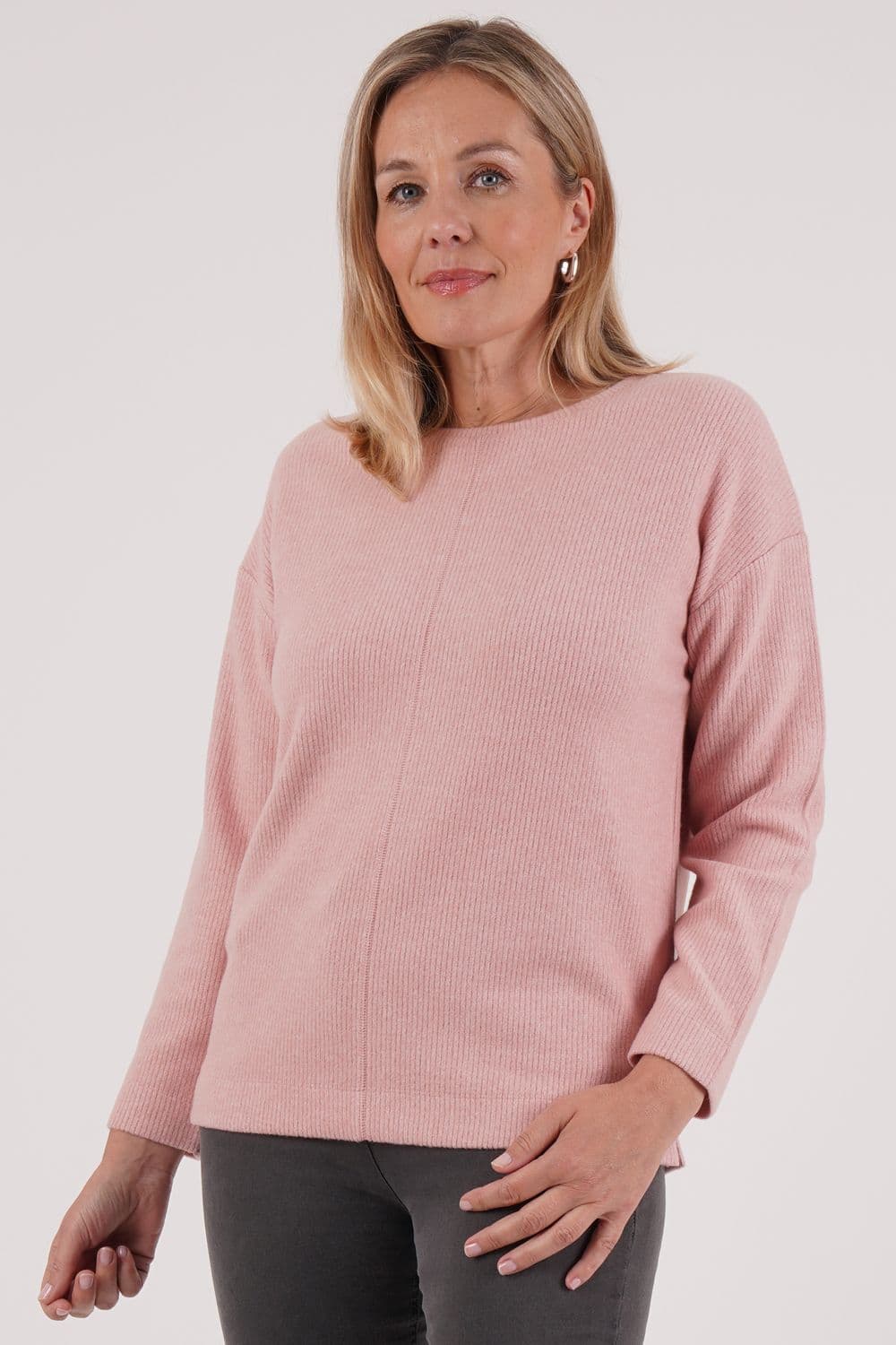 Penny Plain Women's Long Sleeve Crew Neck Top - Blossom in Pink | Size: 18-20