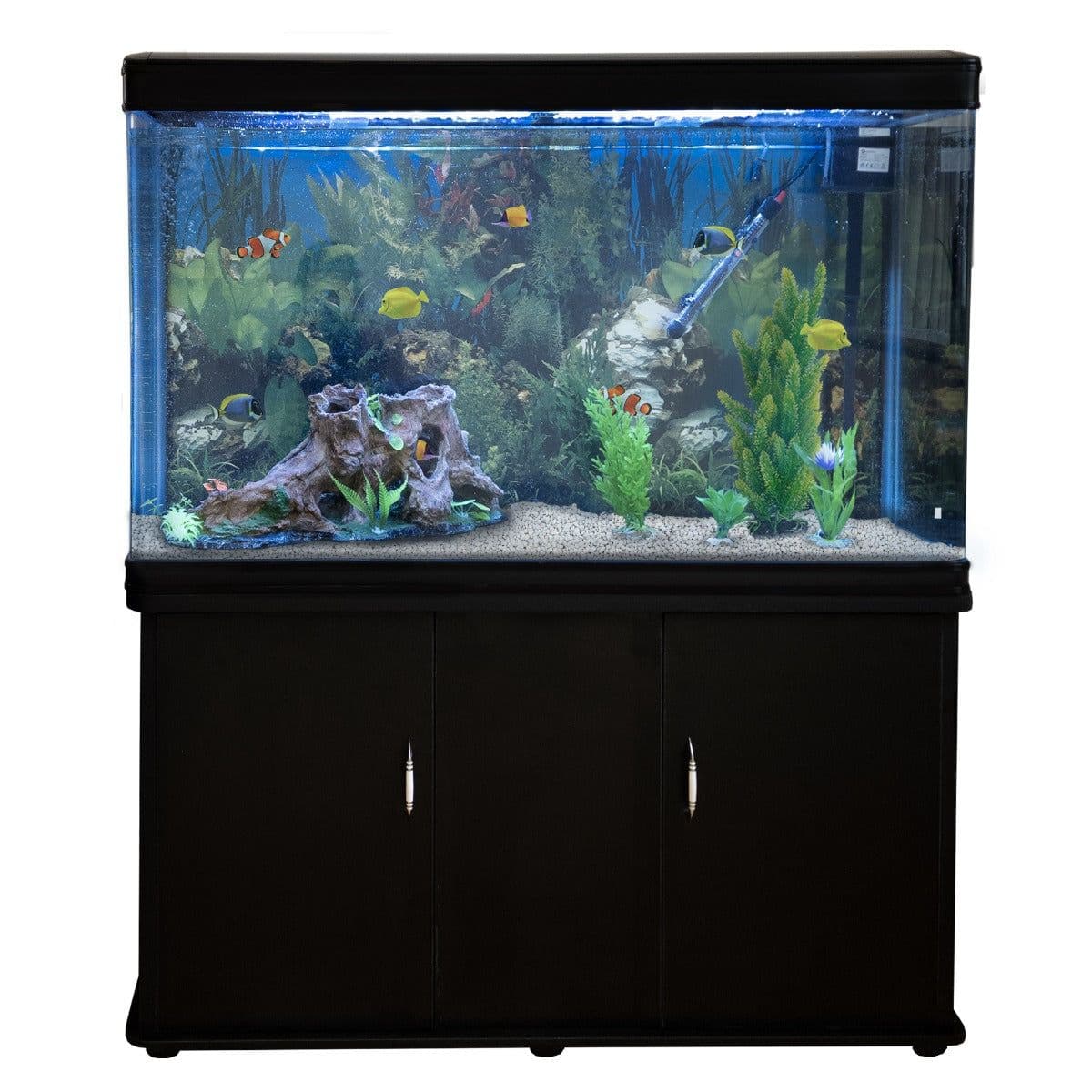 Aquarium Fish Tank & Cabinet Complete Starter Kit Tank & White Gravel