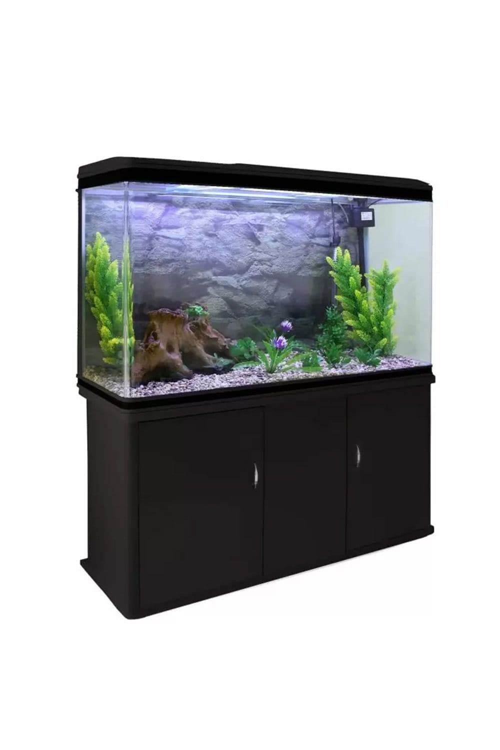 Aquarium Fish Tank & Cabinet Complete Starter Kit Tank & Natural Gravel