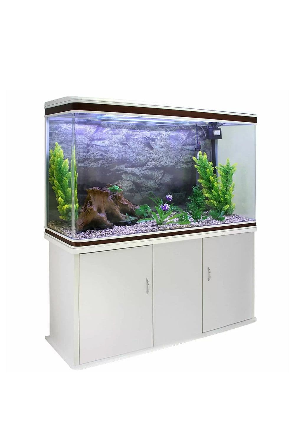 Aquarium Fish Tank & Cabinet Complete Starter Kit Tank & Natural Gravel