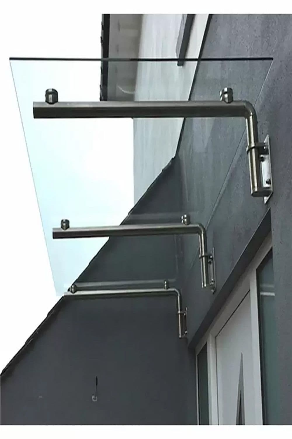 Glass Door Canopy & Brackets 180cm W 80cm D
