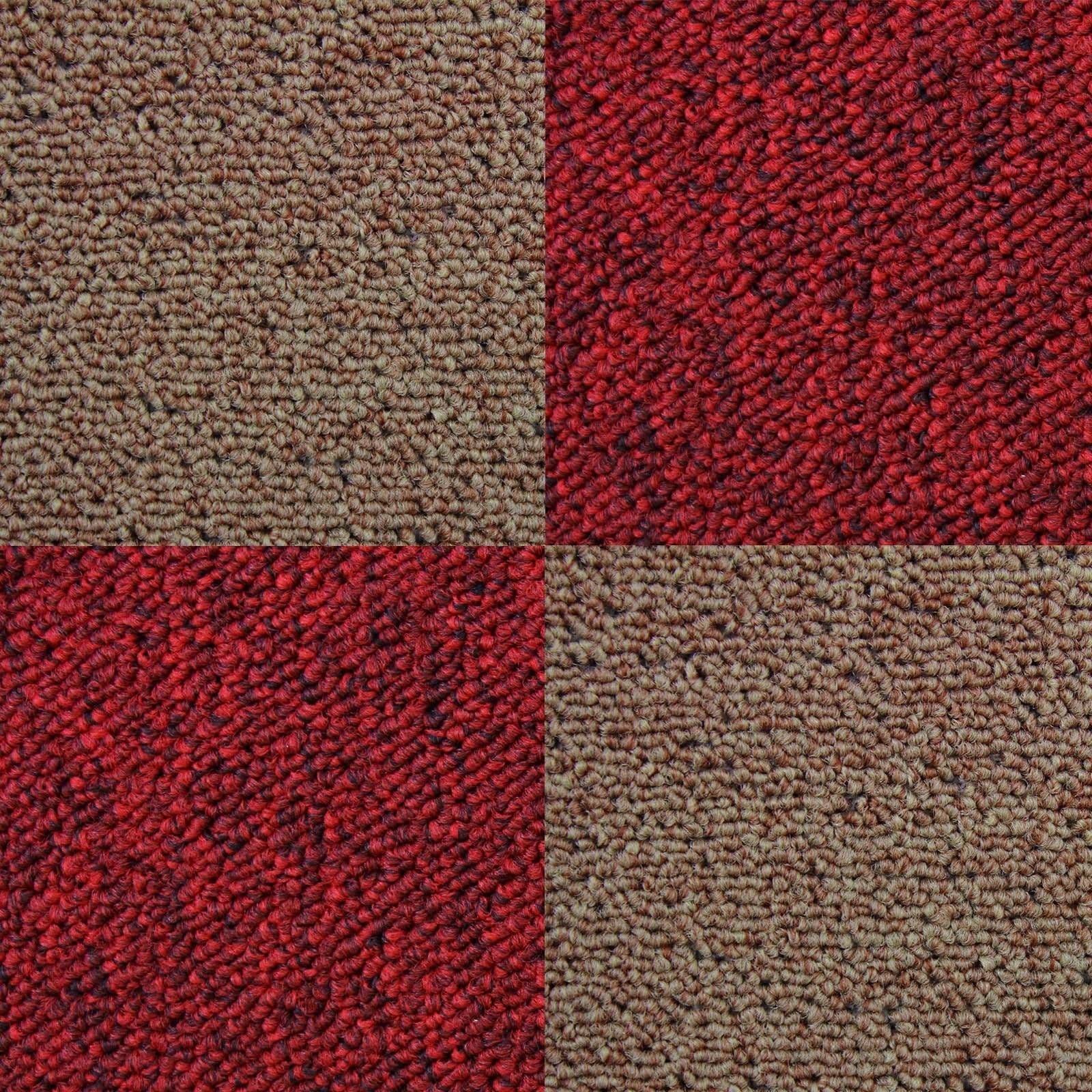 40 x Carpet Tiles 10m2 Scarlet & Sand