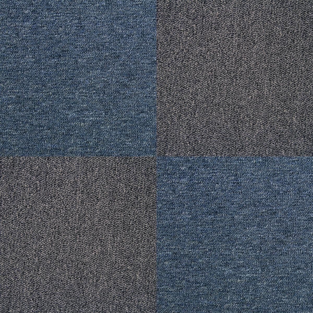 40 x Carpet Tiles 10m2 Storm Blue & Charcoal