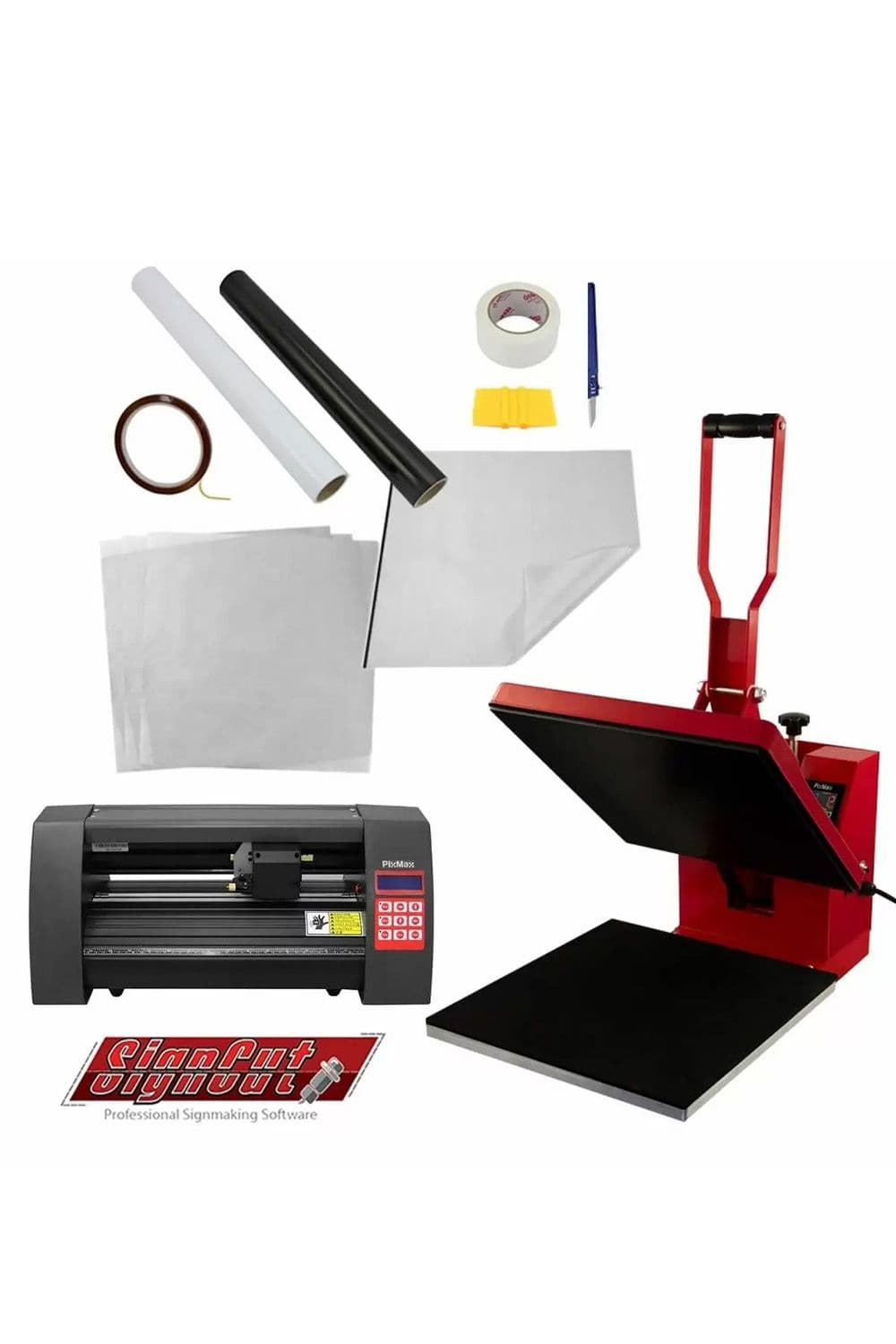 Clam Heat Press 38 x 38cm & 360mm Vinyl Cutter Bundle