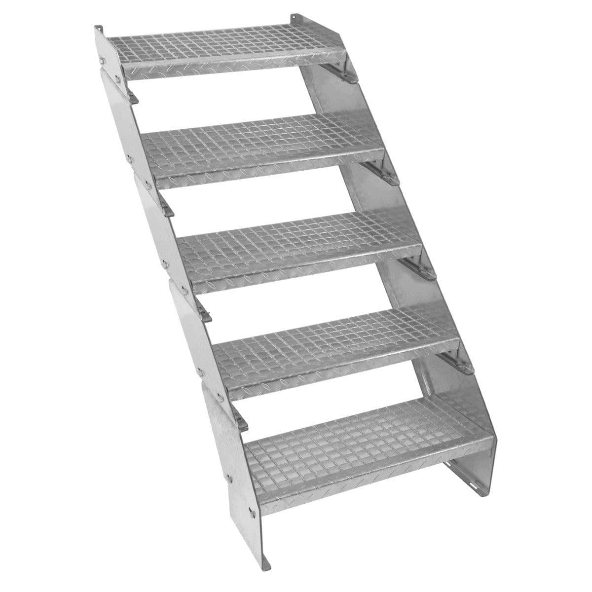 Adjustable 5 Section Galvanised Staircase 600mm Wide