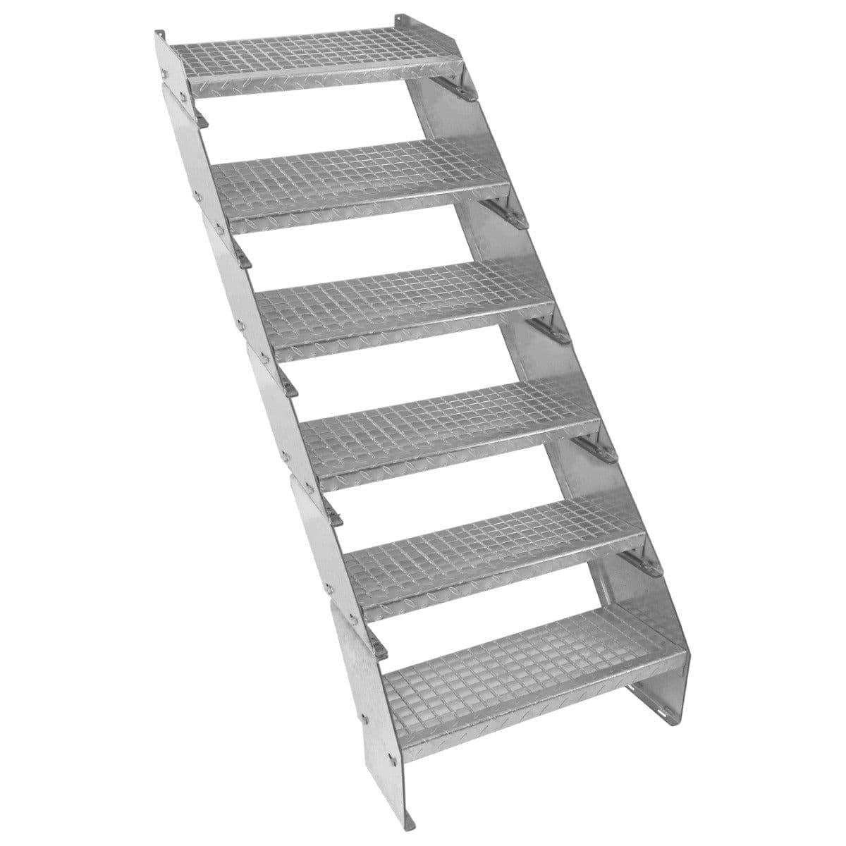 Adjustable 6 Section Galvanised Staircase 600mm Wide