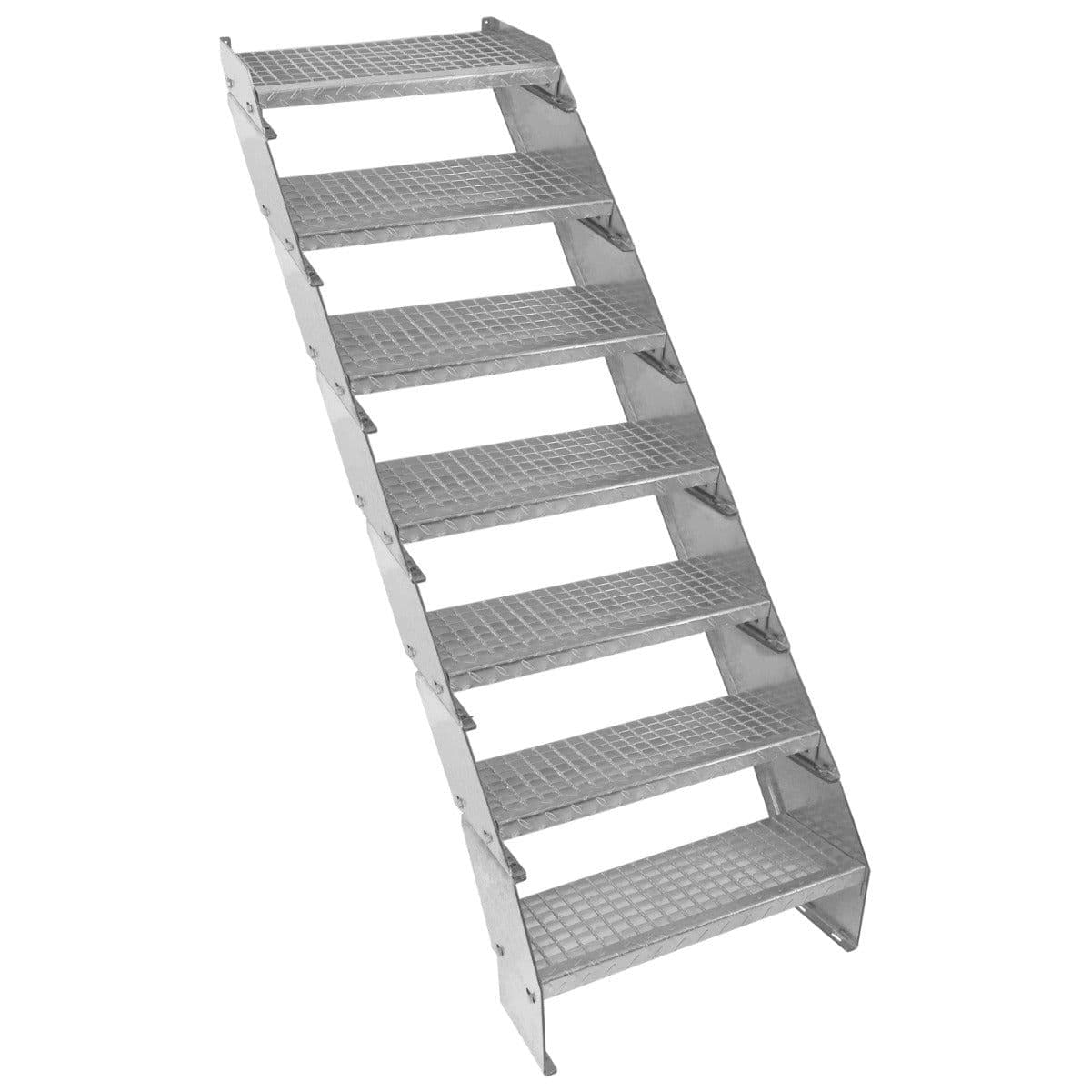 Adjustable 7 Section Galvanised Staircase 600mm Wide