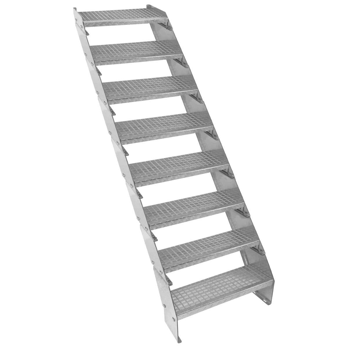Adjustable 8 Section Galvanised Staircase 600mm Wide