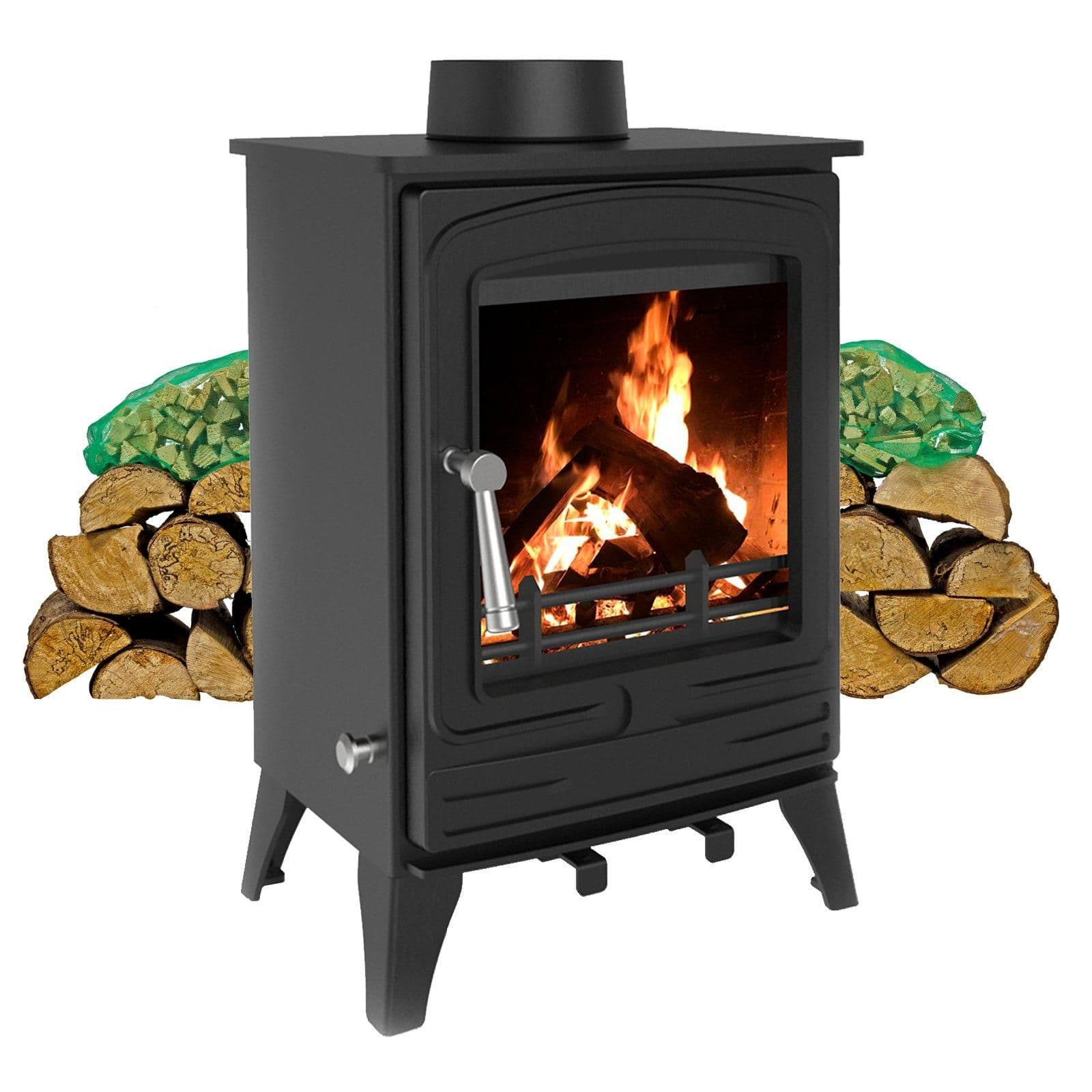 4.2kW Steel Eco Multifuel Stove + Firewood Starter Kit