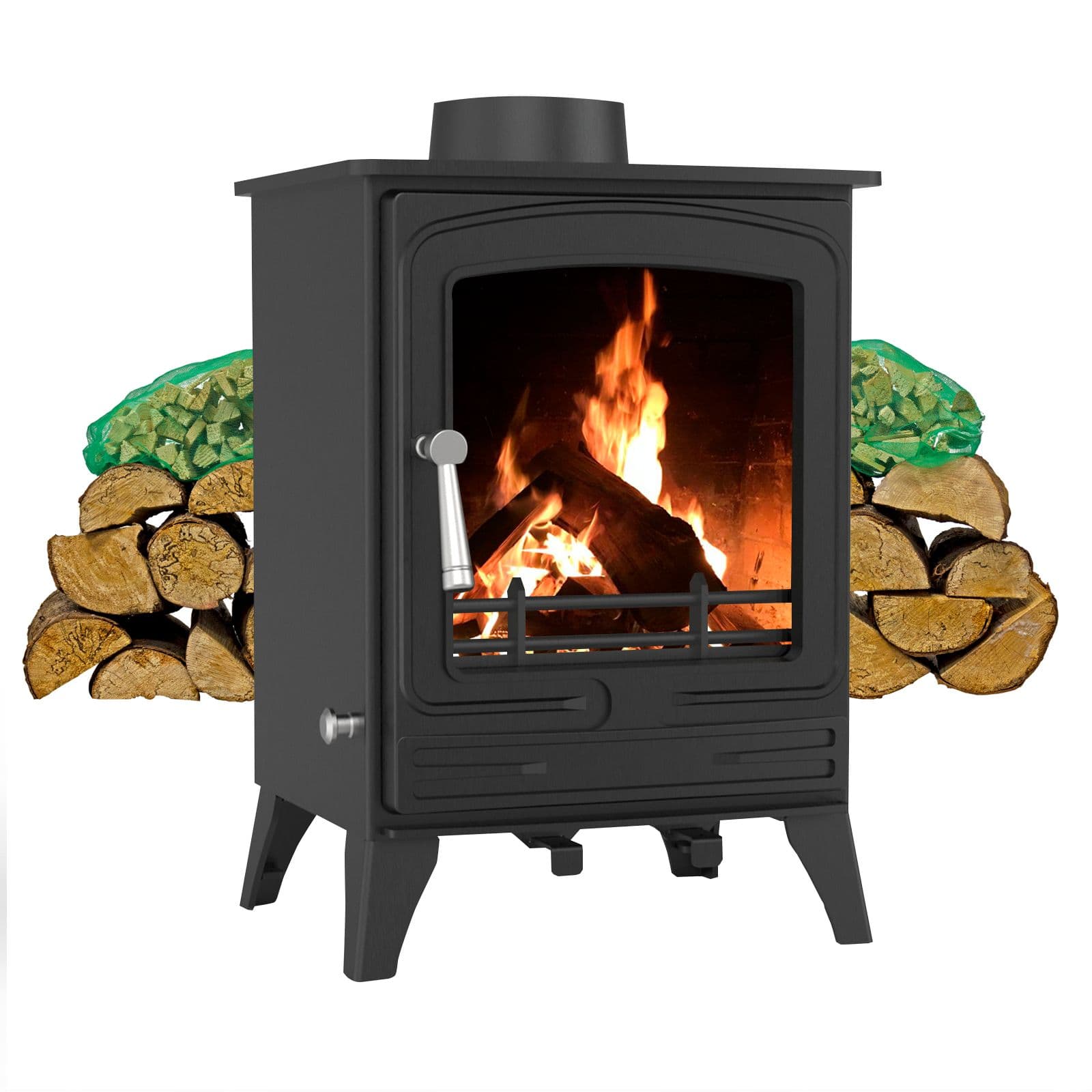 5kW Steel Eco Multifuel Stove + Firewood Starter Kit