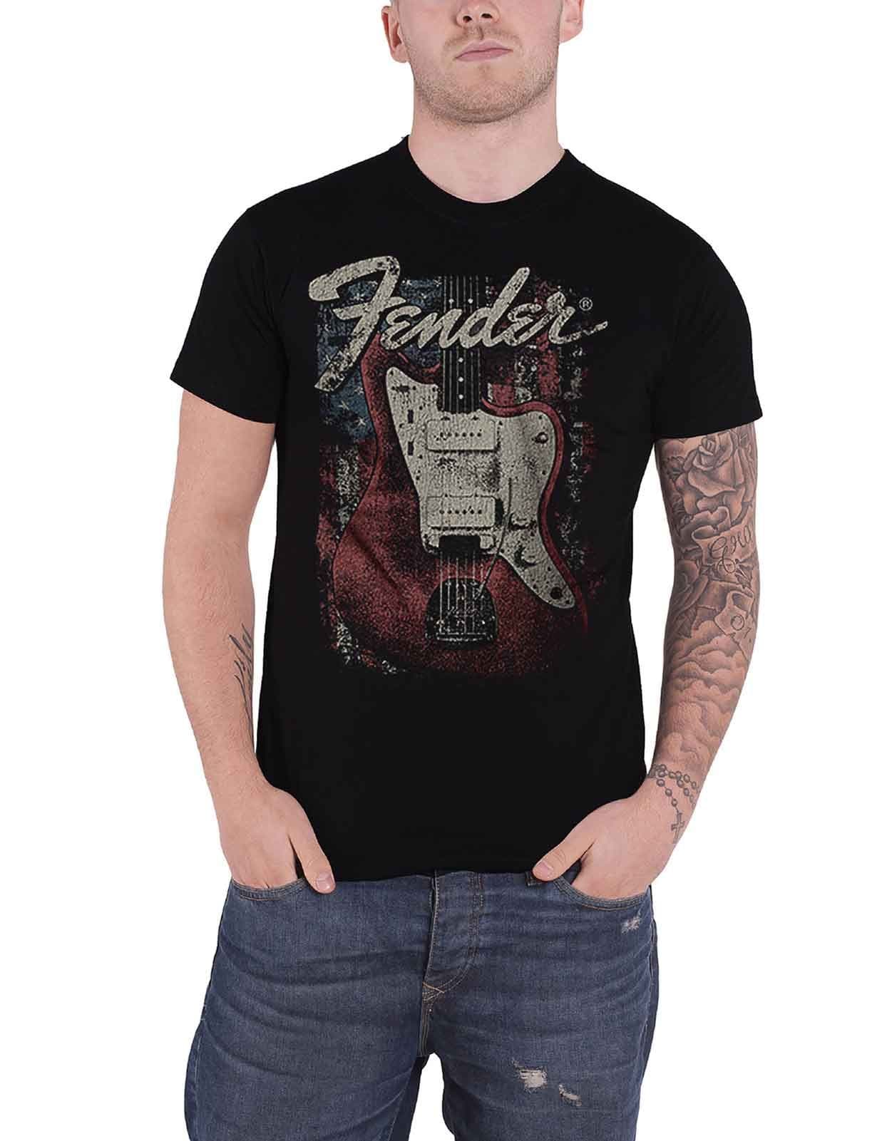 Guitar USA Flag T Shirt