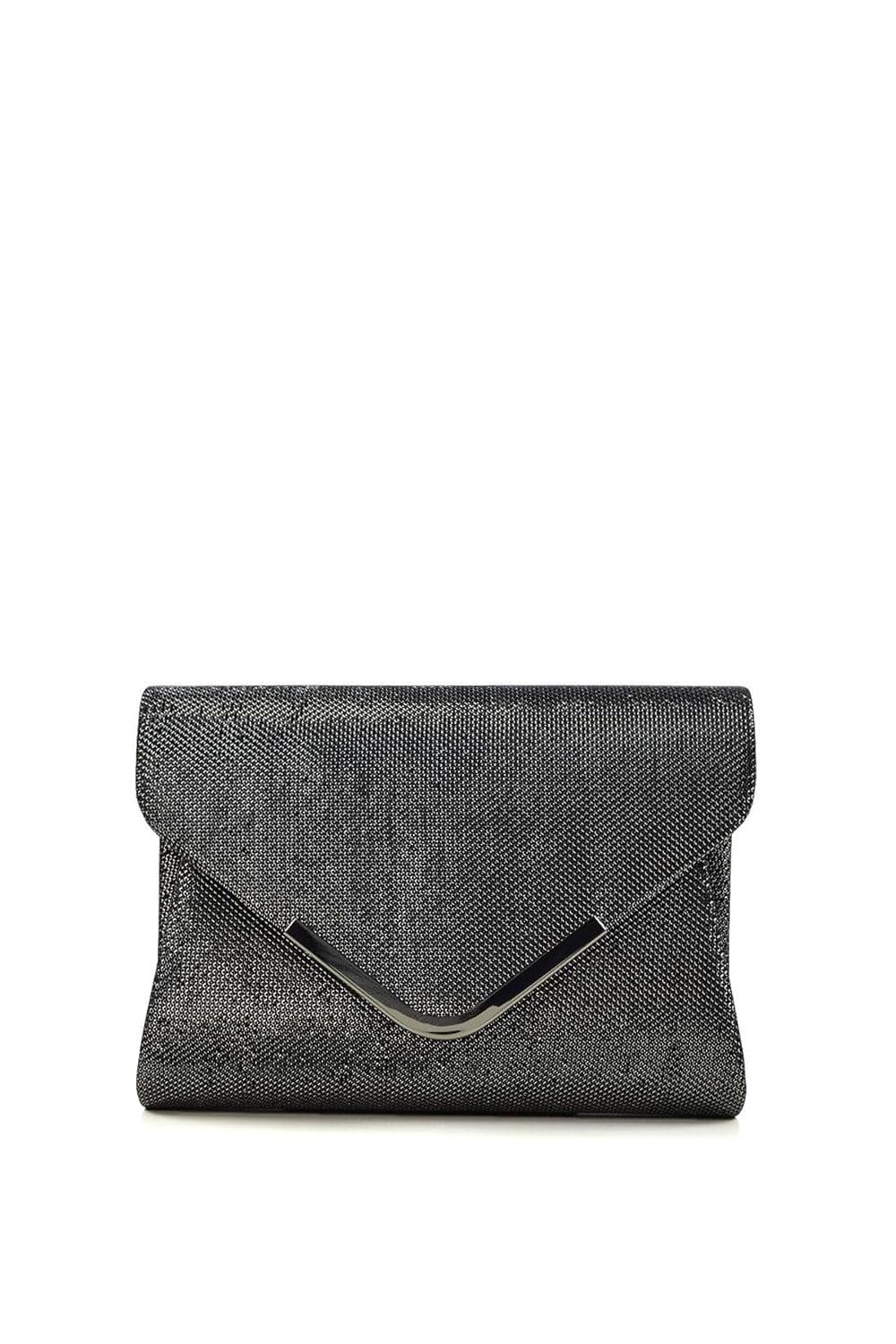 'Cara' Chrome Trim Clutch Envelope Bag With Chain Strap