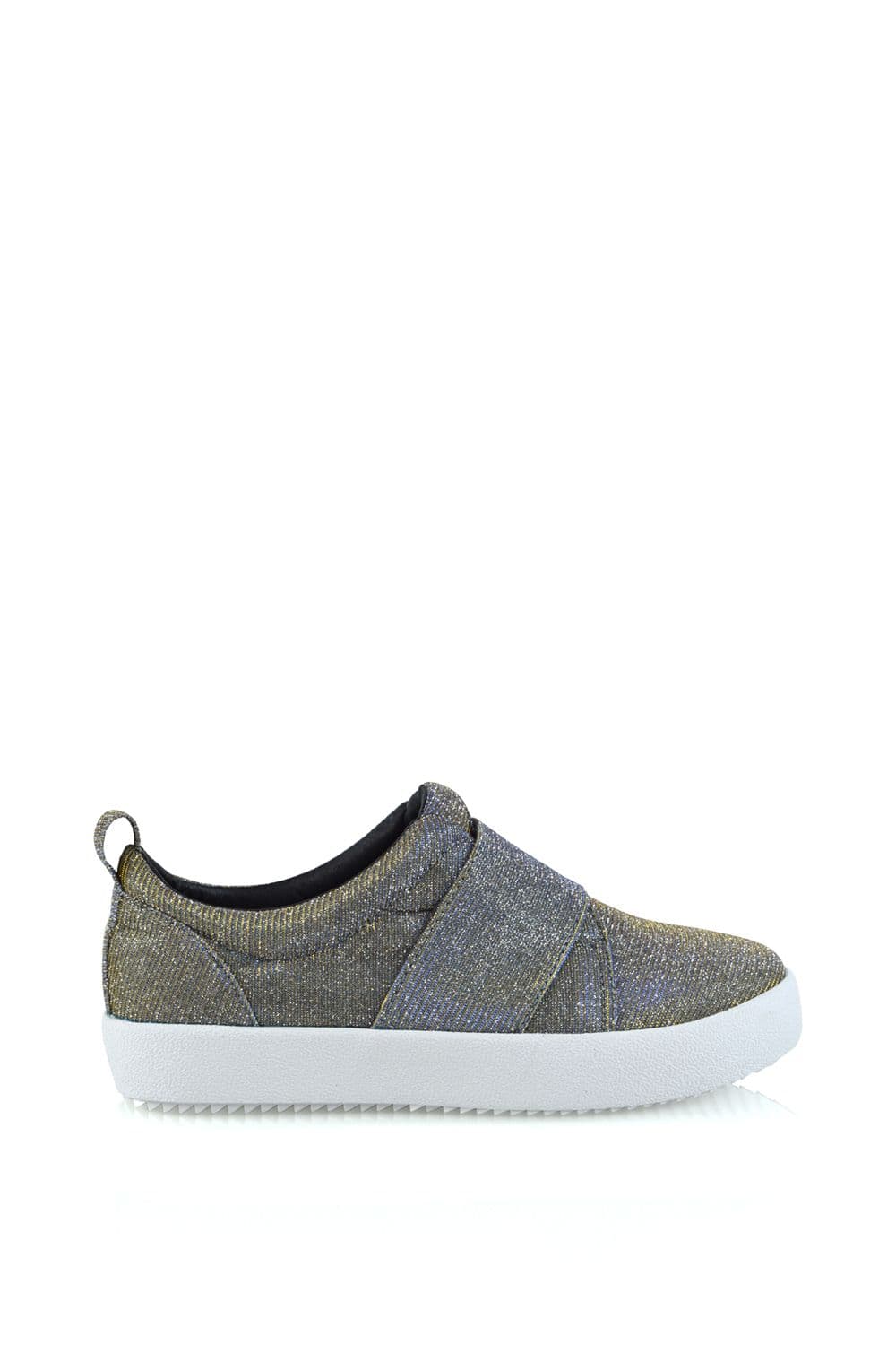XY London Women's 'Rebecca' Slip On Trainer Pumps With Chunky Sole in Silver | Size: 5