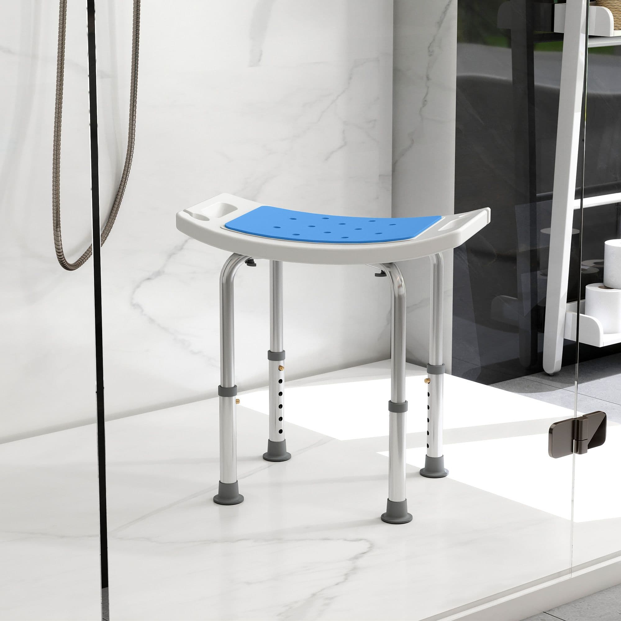 Adjustable Aluminum Bath Stool Spa Shower Chair Non-Slip