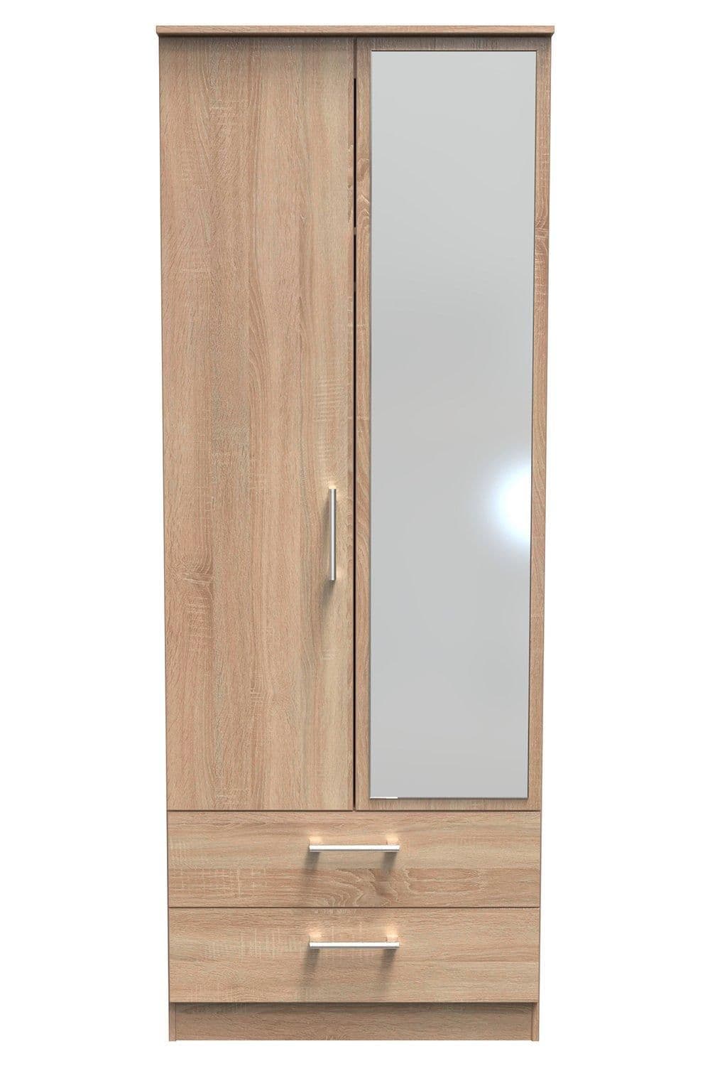 Cornwall 2 Door 2 Drawer Mirror Wardrobe