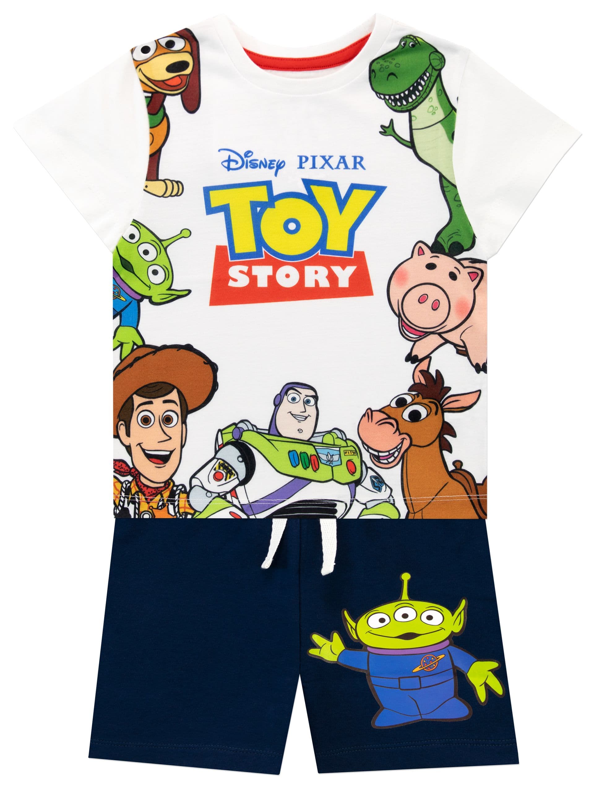 Toy Story Woody Buzz Rex Slinky Hamm Bullseye T Shirt Short Set
