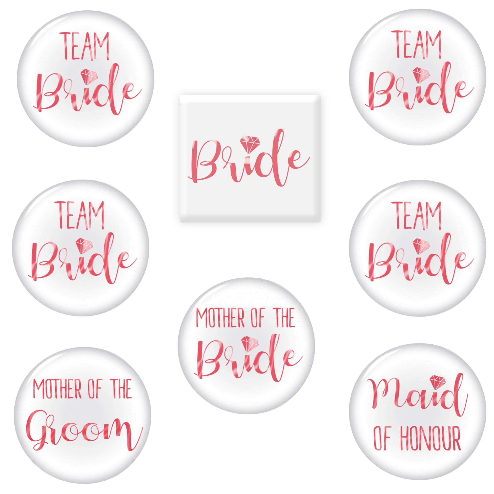 8pk Team Bride Hen Party Badges
