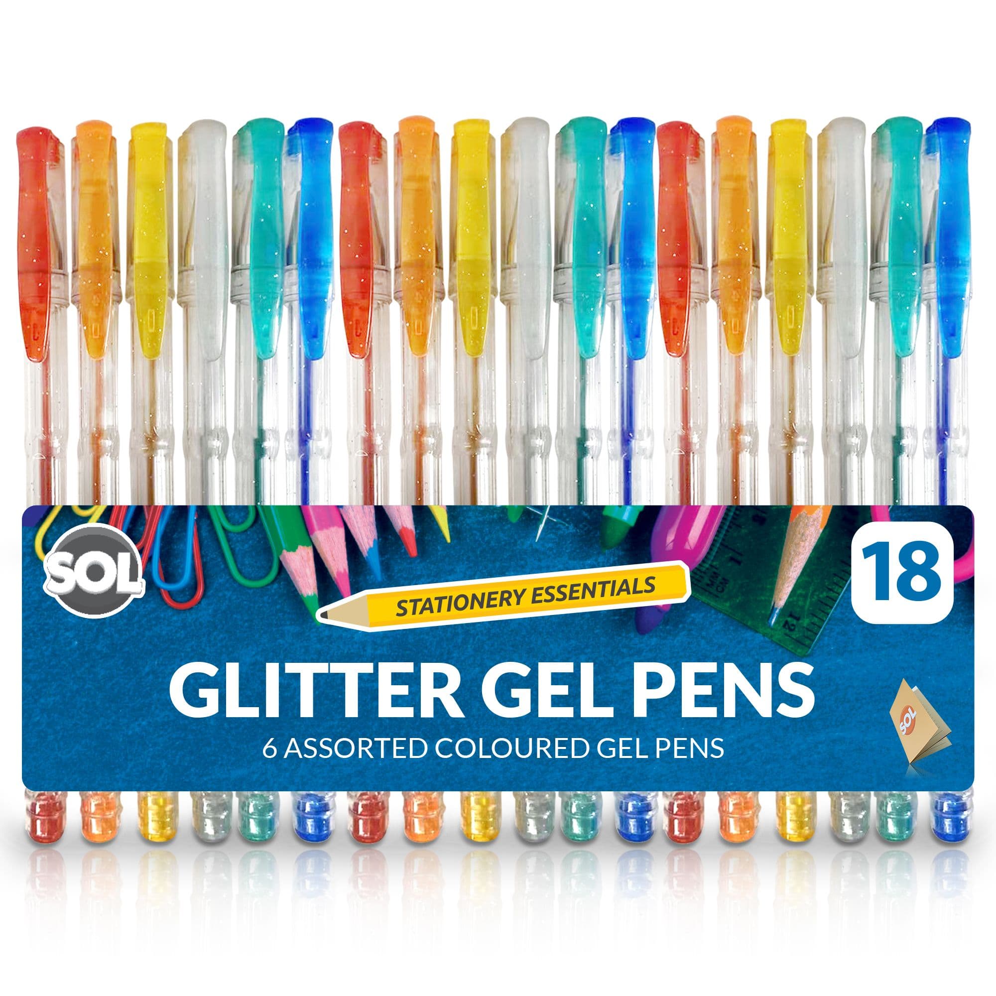18 Pack Glitter Gel Pens