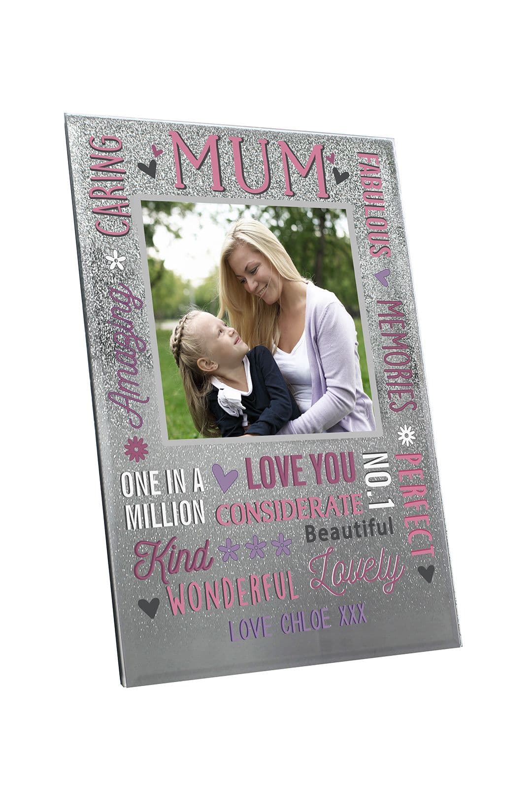 Mum Glitter Frame Metallic