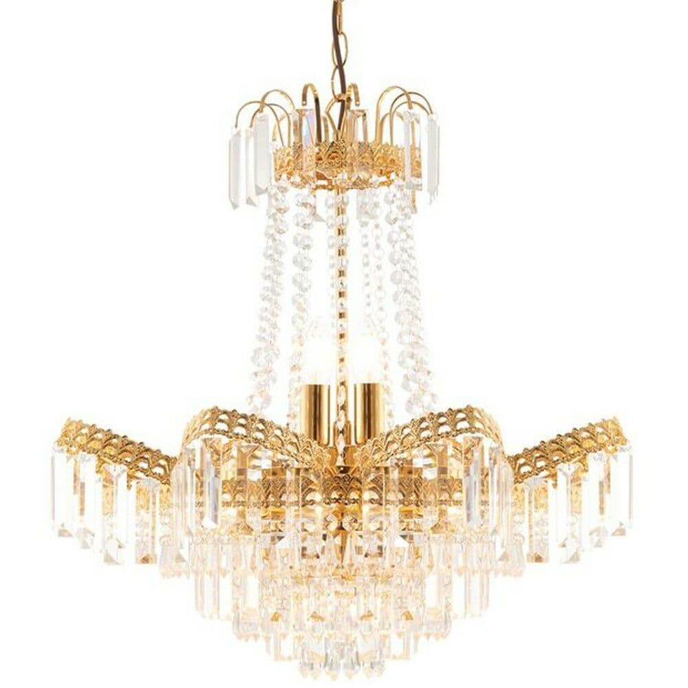 Hanging Ceiling Pendant Light & GLASS 9 Light Chandelier Lamp Bulb Fitting