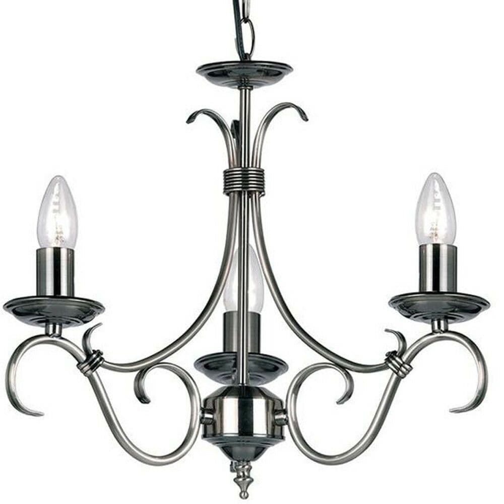 Hanging Ceiling Pendant Light ANTIQUE 3x Shade Vintage Lamp Bulb Holder