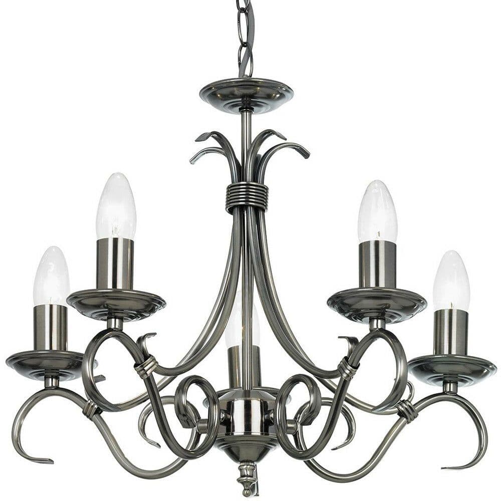 Hanging Ceiling Pendant Light ANTIQUE 5x Shade Vintage Lamp Bulb Holder