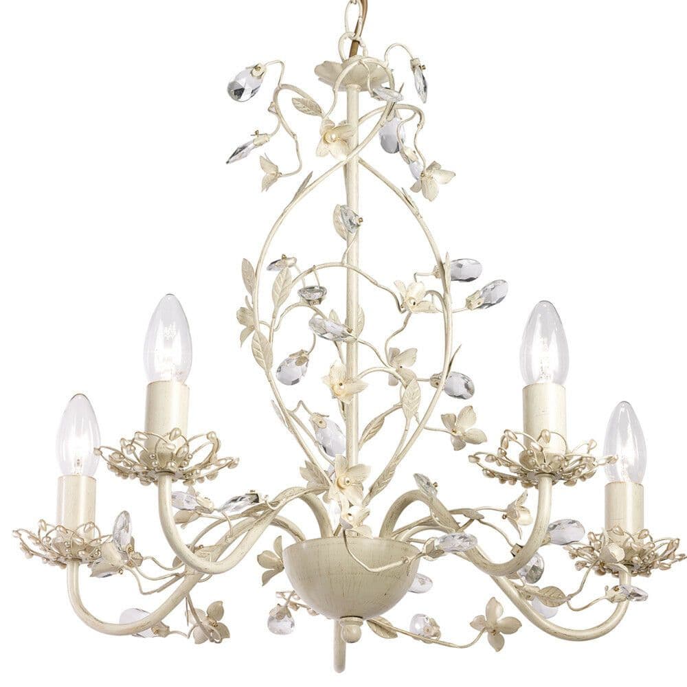 Hanging Flush Ceiling Pendant 5 Light GOLD Chandelier Lamp Bulb Holder