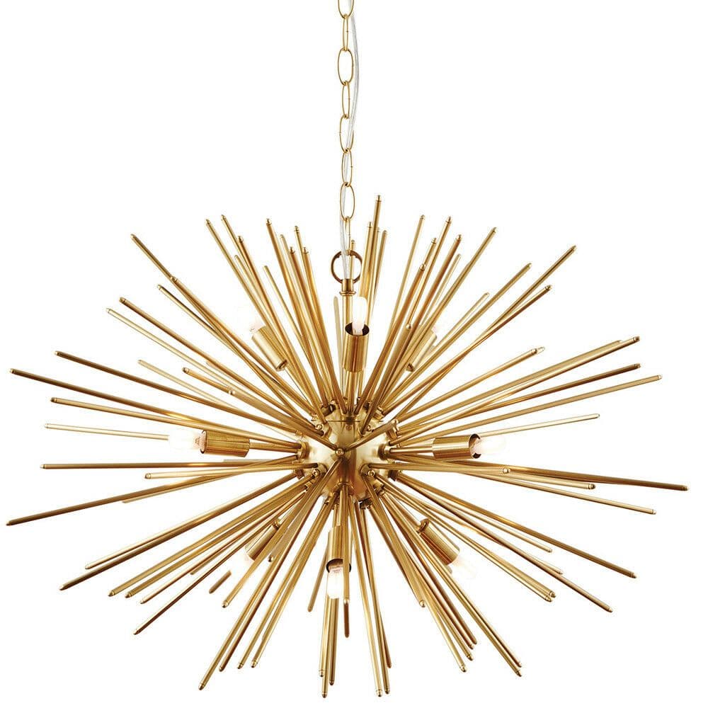 Light Ceiling Pendant 9 Bulb BRASS Feature Chandelier Vintage Metal Lamp