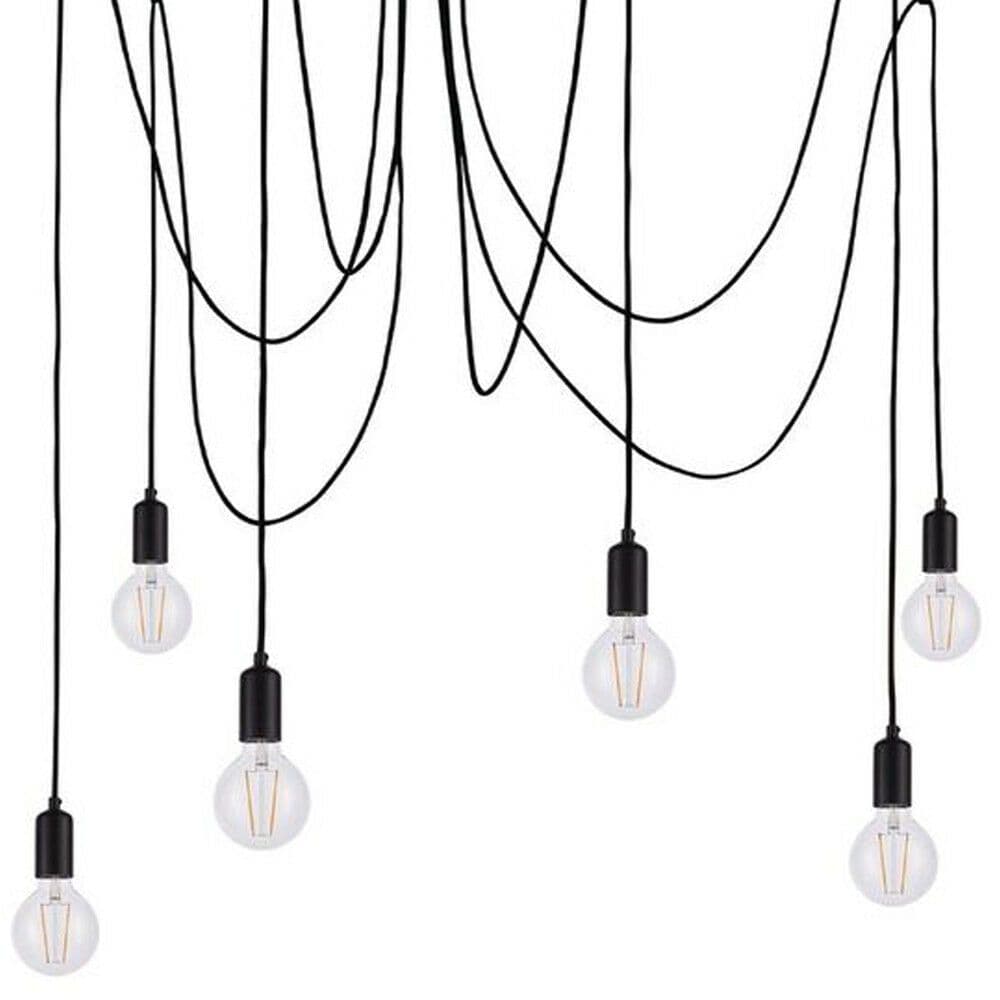 Multi Light Ceiling Pendant 6 Bulb Matt Industrial Adjustable Hang Hook