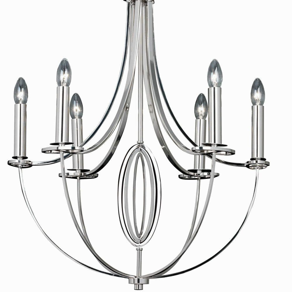 Light Ceiling Pendant 6 Bulb Nickel Feature Chandelier Vintage Metal Lamp