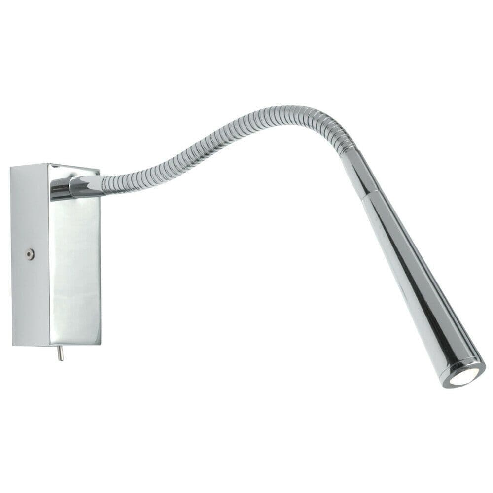 Adjustable LED Wall Light Warm Chrome Flexible Bedside Reading Task Lamp