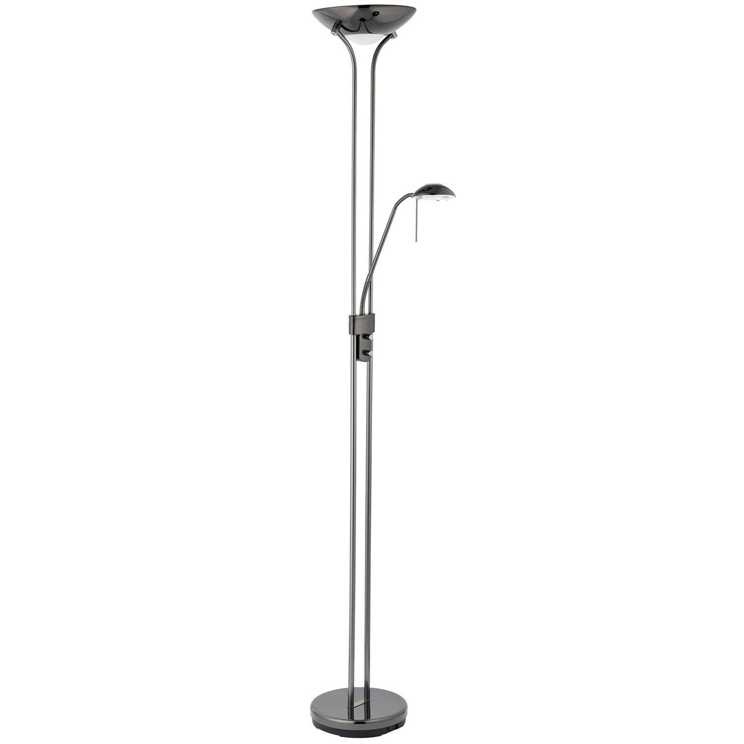 Mother & Floor Lamp Chrome 1.8m Twin Light Dimmer Flexible Reading